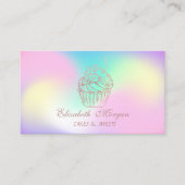 かわいいエレガントカップケーキ、スイーツベーカリーホログラフィック 名刺 (正面)