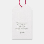 かわいいエレガントカリコ子猫ミニマリストクリスマス ギフトタグ (裏面)