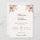 かわいいエレガントクリームフォト結婚式招待状 招待状 (裏面)