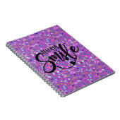 かわいいエレガントグリッター常時スマイルタイポグラフィ ノートブック (右側)