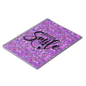 かわいいエレガントグリッター常時スマイルタイポグラフィ ノートブック (左側)