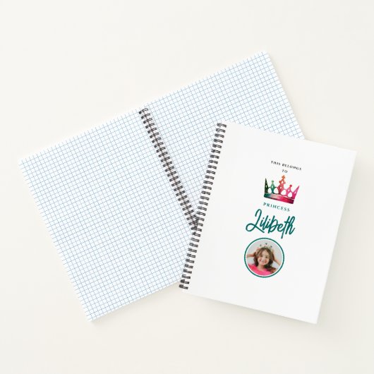 かわいいエレガントグリーンピンク魔法プリンセスティアラ写真 ノートブック (内部)