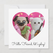 かわいいエレガントシンプルミニマルハートフォトカード