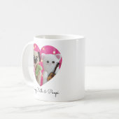 かわいいエレガントシンプルミニマルハート写真 コーヒーマグカップ (正面左)