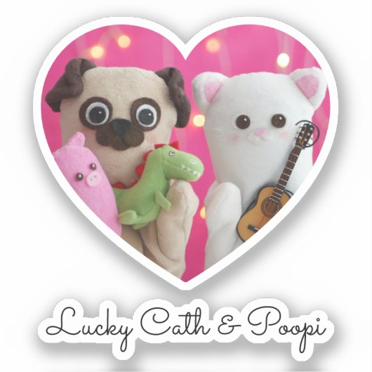 かわいいエレガントシンプルミニマルハート写真 シール (正面)