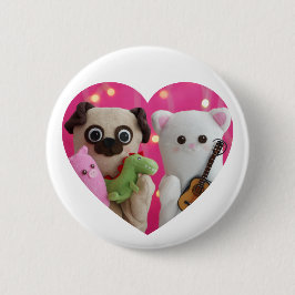 かわいいエレガントシンプルミニマルハート写真 缶バッジ