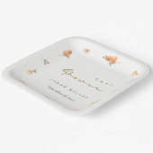 かわいいエレガントソフトオレンジフローラボホベイビーシャワー ペーパープレート (傾斜あり)