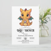 かわいいエレガントデジタル・ドラゴン赤ちゃんシャワー 招待状 (スタンド正面)