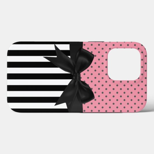 かわいいエレガントトレンディーストライプの水玉模様 Case-Mate iPhoneケース (裏面 (横))