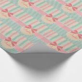 かわいいエレガントトレンディーストライプヴィンテージ ラッピングペーパー (角)