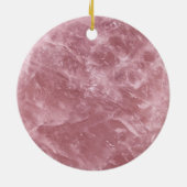 かわいいエレガントトレンディーベビーピンクローズクォーツクリスタル セラミックオーナメント (裏面)