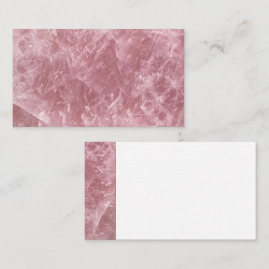かわいいエレガントトレンディーベビーピンクローズクォーツクリスタル 名刺 (正面/裏面)