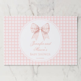 かわいいエレガントパステルピンクの弓ベビーガールシャワー ペーパーパッド