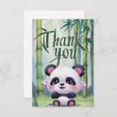 かわいいエレガントパンダ サンキューカード (正面/裏面)