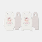 かわいいエレガントピンクのフローラバニー&バーズベビーシャワー フェイバーボックス (折り畳みなし)