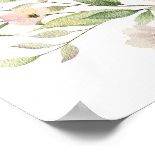 かわいいエレガントピンクのフローラベビーガールシャワーへようこそ ポスター