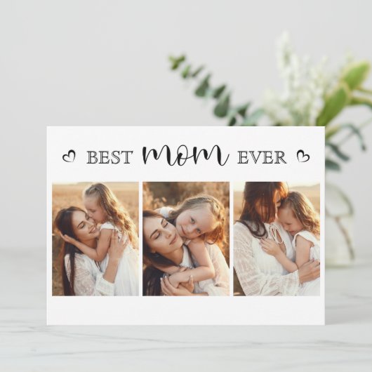 かわいいエレガントフォトコラージュ母の日用カード シーズンカード (スタンド正面)