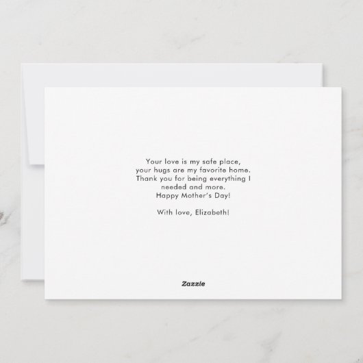 かわいいエレガントフォトコラージュ母の日用カード シーズンカード (裏面)