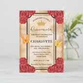 かわいいエレガントフローラキンセアニェラfor女の子誕生日 招待状 (スタンド正面)