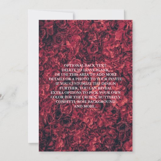 かわいいエレガントフローラキンセアニェラfor女の子誕生日 招待状 (裏面)