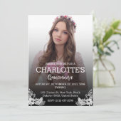 かわいいエレガントフローラキンセアニェラfor女の子誕生日 招待状 (スタンド正面)