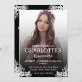 かわいいエレガントフローラキンセアニェラfor女の子誕生日 招待状 (正面/裏面)