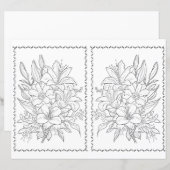 かわいいエレガントフローラ簡単のカラーリングページ (正面/裏面)