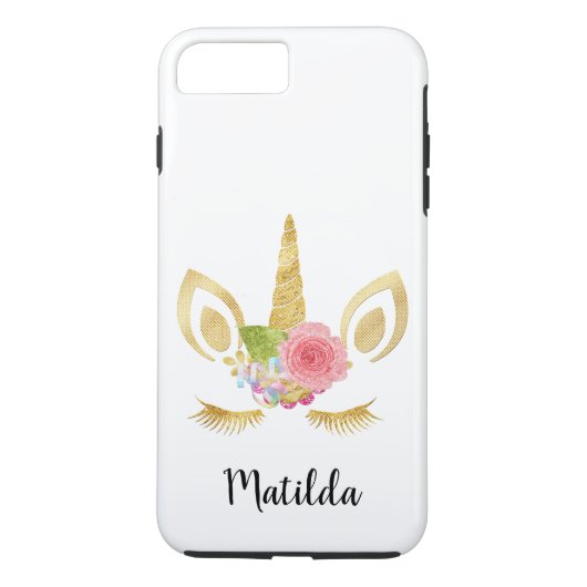 かわいいエレガントフローラ金ゴールドグリッター Case-Mate iPhoneケース (裏面)