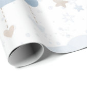 かわいいエレガントブルーアイボリー雲スターボーイシャワー ラッピングペーパー (ロールコーナー)