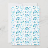 かわいいエレガントブルーレインボーベイビーシャワー 招待状 (裏面)