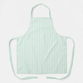 かわいいエレガントペパーミントグリーンと白ストライプの色 エプロン (正面)