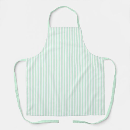 かわいいエレガントペパーミントグリーンと白ストライプの色 エプロン (正面)