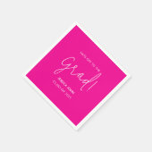 かわいいエレガントホットピンクおめでとう卒業 スタンダードカクテルナプキン (角)