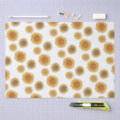 かわいいエレガントボホファームハウスイエローサンフラワーアート 薄葉紙 (クラフト)