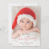 かわいいエレガントマイ初めてのクリスマスベビー写真 シーズンカード (正面)