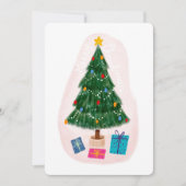 かわいいエレガントメリークリスマスツリープレゼント シーズンカード (正面)