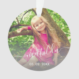 かわいいエレガントモダン少女の名前と写真 オーナメント