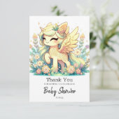 かわいいエレガントユニコーン赤ちゃんシャワー サンキューカード (スタンド正面)