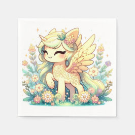 かわいいエレガントユニコーン赤ちゃんシャワー スタンダードカクテルナプキン