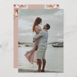 かわいいエレガントライトブラウン写真結婚式招待状 招待状