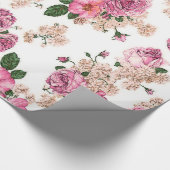 かわいいエレガントヴィンテージバラ ラッピングペーパー (角)