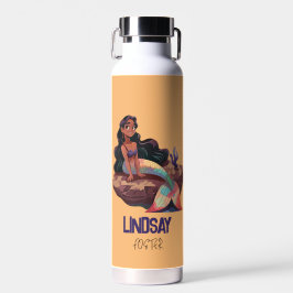 かわいいエレガント人魚と子供の名前 ウォーターボトル