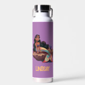 かわいいエレガント人魚と子供の名前 ウォーターボトル (正面)