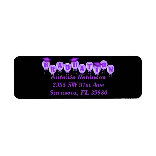 かわいいエレガント卒業ラベル ラベル (正面)