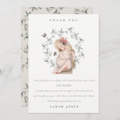 かわいいエレガント妊婦の紅葉ベイビーシャワー サンキューカード (正面/裏面)