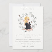 かわいいエレガント妊婦の紅葉ベイビーシャワー サンキューカード (正面)