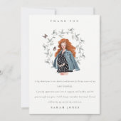 かわいいエレガント妊婦の紅葉ベイビーシャワー サンキューカード (正面)