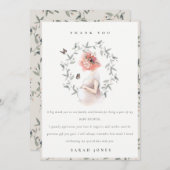 かわいいエレガント妊婦の紅葉ベイビーシャワー サンキューカード (正面/裏面)