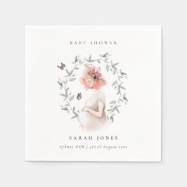 かわいいエレガント妊婦の紅葉ベイビーシャワー スタンダードカクテルナプキン