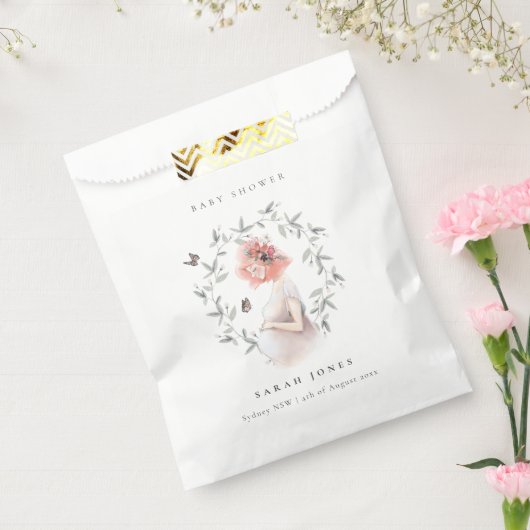 かわいいエレガント妊婦の紅葉ベイビーシャワー フェイバーバッグ (封をした状態)